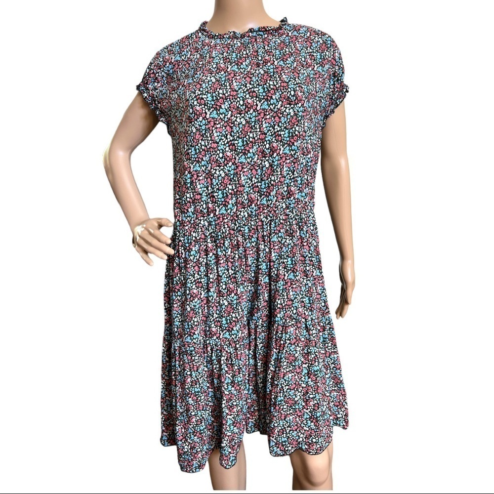 KIRUNDO WOMEN’S Summer Ruffle Multicolor Floral Dress Size XXL